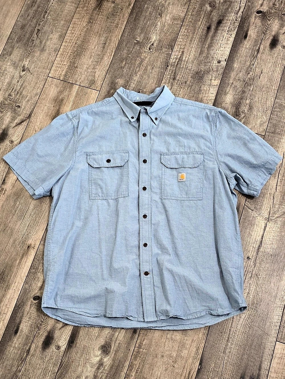 Carhartt Loose Fit Midweight Chambray Short-Sleeve Shirt Blue